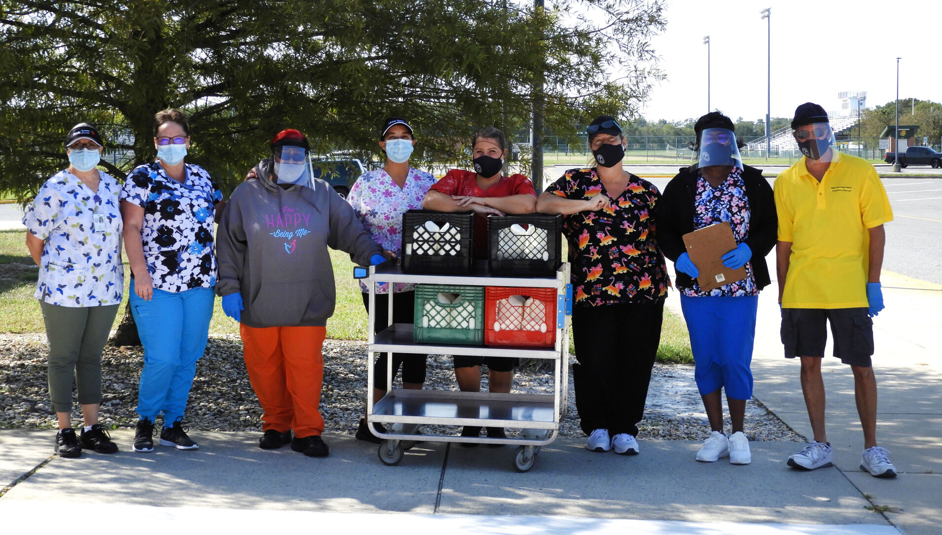 IRHS nutrition services staff with meals